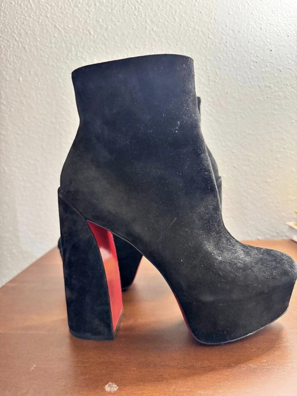 Christian Louboutin Movida Booty 130 Platform Ankle Boots Black EU 36